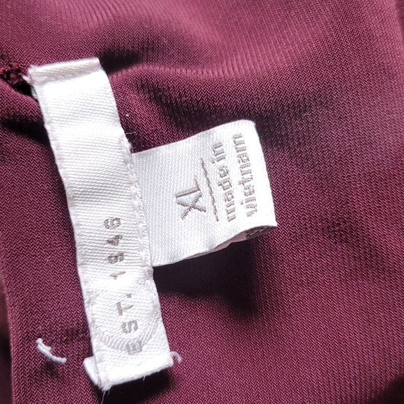 C est 1946 burgundy dress with ruffled sleeves size XL - Picture 4 of 5